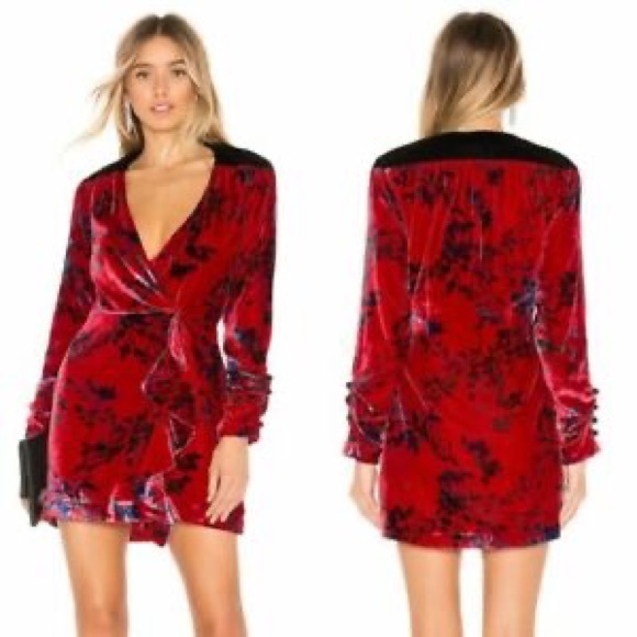 House of Harlow 1960 X Revolve Red Velvet Dress